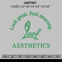 Leeftext Embroidery File 6 sizes