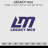 LEGACY mcs Embroidery File 6 size