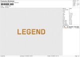 LEGEND Embroidery File 6 sizes