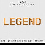 LEGEND Embroidery File 6 sizes