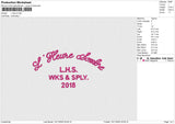 L Heure Embroidery File 6 size