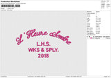 L Heure Embroidery File 6 size