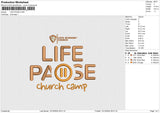 LIFE PAUSE Embroidery File 6 size