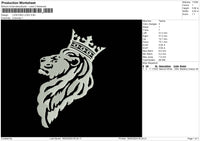 Lion1804 Embroidery File 6 sizes