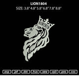 Lion1804 Embroidery File 6 sizes