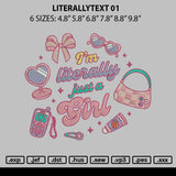 Litterallytext 01 Emboidery File 6 sizes