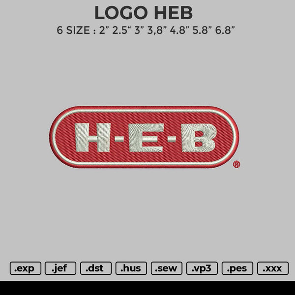 Logo Heb Embroidery File 6 size