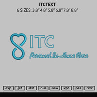 Itctext Embroidery File 6 sizes