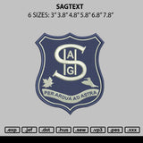 Sagtext Embroidery File 6 sizes