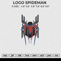 LOGO SPIDEMAN Embroidery File 6 size