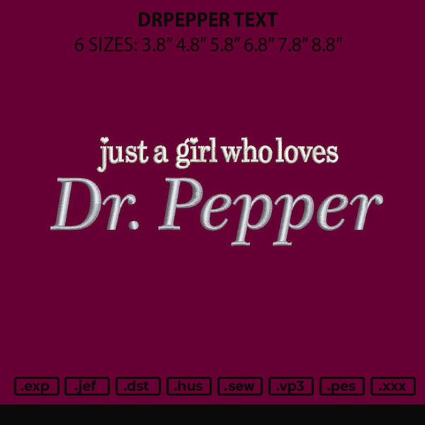 Drpapper Text Embroidery File 6 sizes