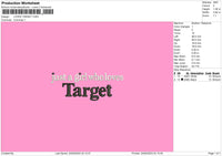 Target Text Embroidery File 6 sizes