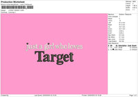 Target Text Embroidery File 6 sizes