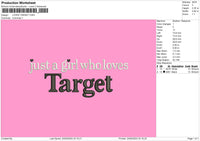 Target Text Embroidery File 6 sizes