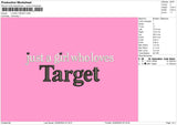 Target Text Embroidery File 6 sizes