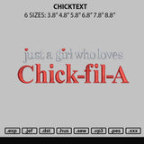 Chicktext Embroidery File 6 sizes