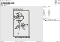 LOVE THORNS Embroidery File 6 size