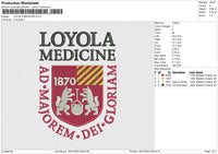 LOYOLA MEDICINE Embroidery File 6 size