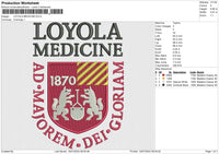 LOYOLA MEDICINE Embroidery File 6 size