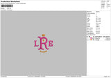 Lre Text Embroidery File 6 sizes