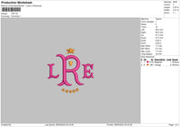 Lre Text Embroidery File 6 sizes