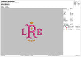 Lre Text Embroidery File 6 sizes