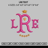 Lre Text Embroidery File 6 sizes