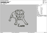 Luna Dog Embroidery File 6 sizes