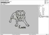 Luna Dog Embroidery File 6 sizes