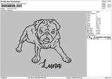 Luna Dog Embroidery File 6 sizes