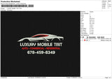 LUXURY MOBIL TINT Embroidery File 6 size