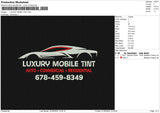 LUXURY MOBIL TINT Embroidery File 6 size