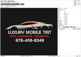 LUXURY MOBIL TINT Embroidery File 6 size