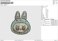 Labubu Head Embroidery File 6 size