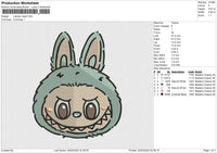 Labubu Head Embroidery File 6 size