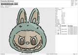 Labubu Head Embroidery File 6 size