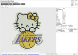 Lakers Hello Kitty Embroidery File 6 size