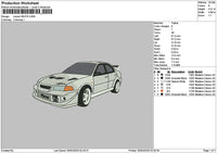 White Car 2904 Embroidery File 6 sizes