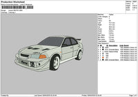 White Car 2904 Embroidery File 6 sizes
