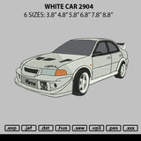 White Car 2904 Embroidery File 6 sizes