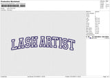 Lash Artist Embroidery File 6 size