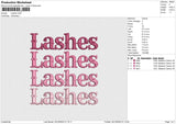 Lashes Embroidery File 6 size