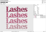 Lashes Embroidery File 6 size