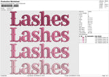 Lashes Embroidery File 6 size