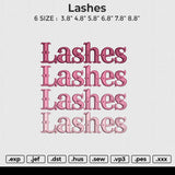 Lashes Embroidery File 6 size