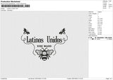 Latinos Unidos Embroidery File 6 size