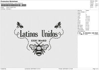 Latinos Unidos Embroidery File 6 size