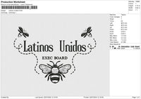 Latinos Unidos Embroidery File 6 size