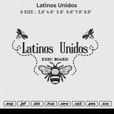 Latinos Unidos Embroidery File 6 size