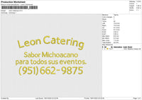 Leon Catering Embroidery File 6 size